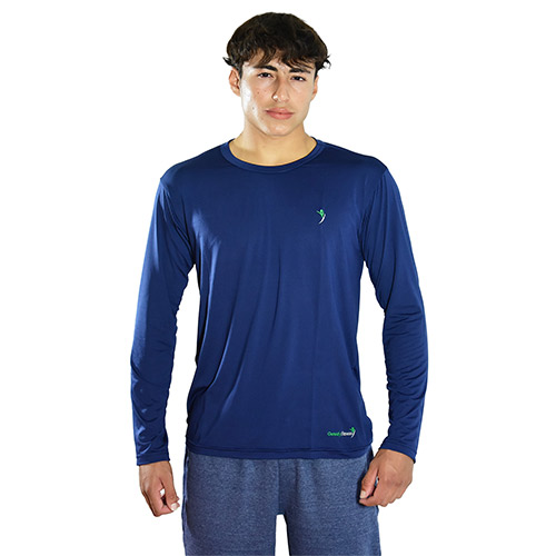 Camiseta Aerodry Terapêutica Manga Longa Azul Masculina
